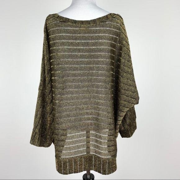 Ruby Road sweater 3X gold metallic dolman sleeve - Picture 5 of 8